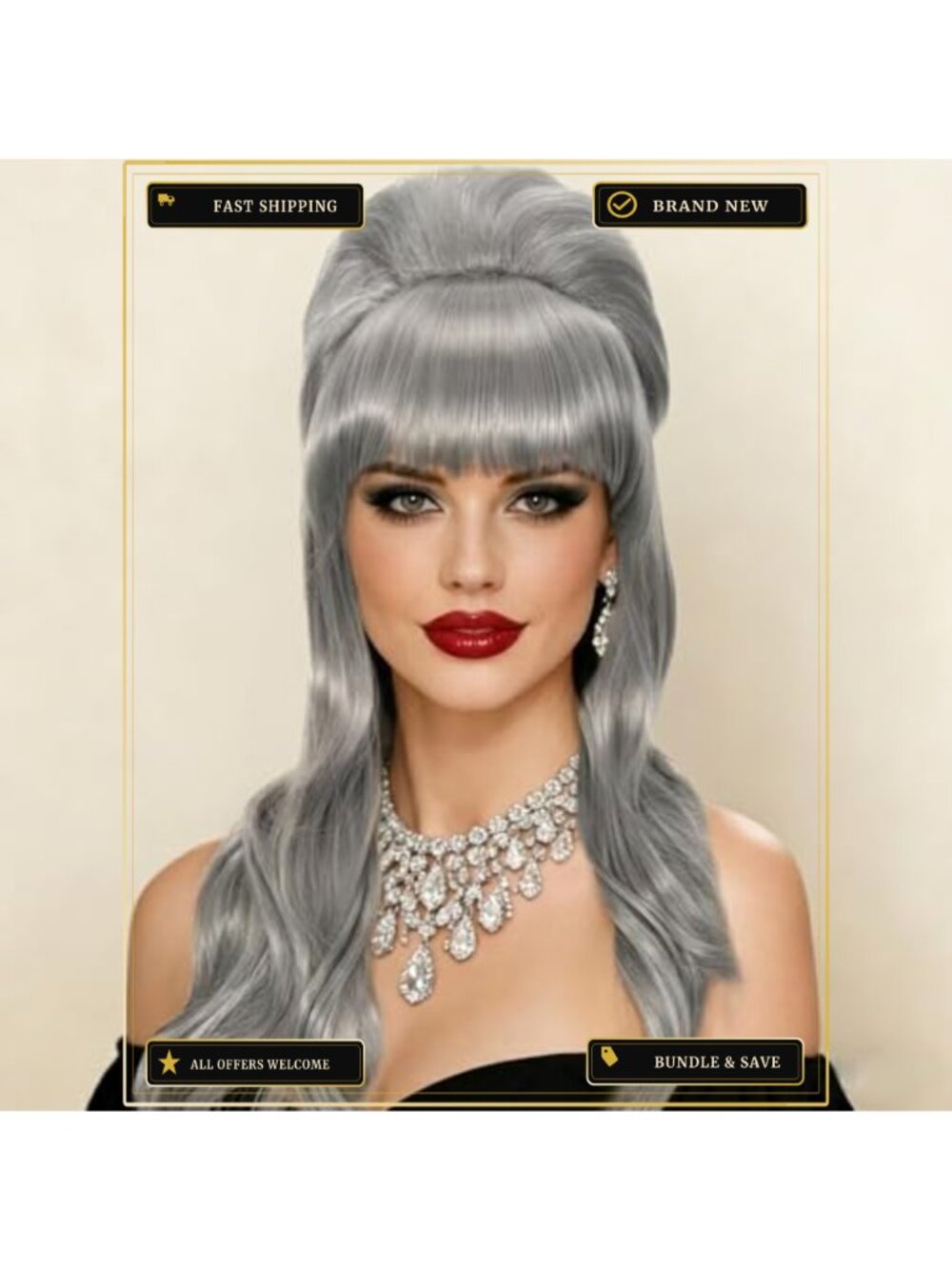80s Mullet Wig Heat Resistant Synthetic Retro Costume Fancy Party Cosplay